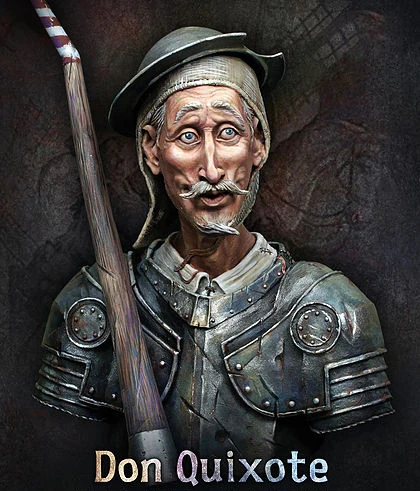 Unpainted Rinkinys 1/ 10 Don Quijote de la Mancha krūtinė pav Istorinė Figūra, Dervų Rinkinys