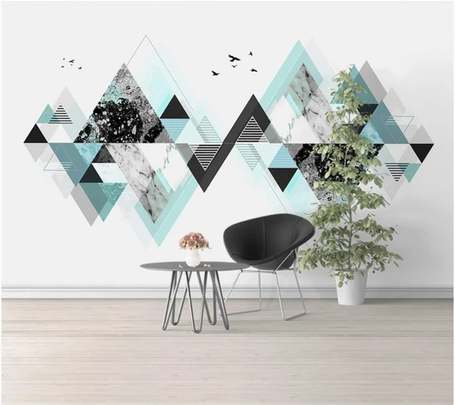 Užsakymą tapetai, 3d foto freskos šiuolaikinės abstrakčių geometrinių marmuro tekstūros tv fono sienos dokumentų namų dekoro freskos 3d tapetai