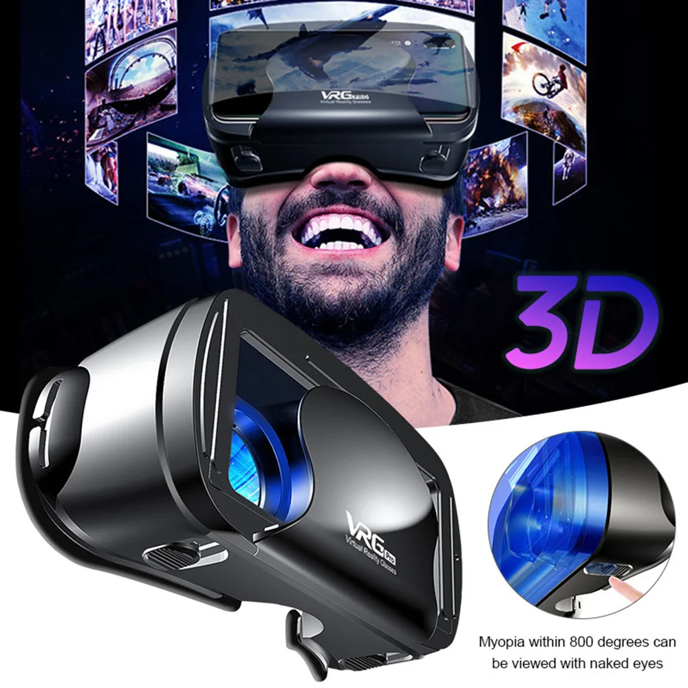 VRG Pro 3D VR Virtualios Realybės Akiniai Visiškai Plataus Kampo Ekranas Vaizdo VR Akiniai nuo 5 iki 7 colių Smartfon, Akiniai Prietaisai