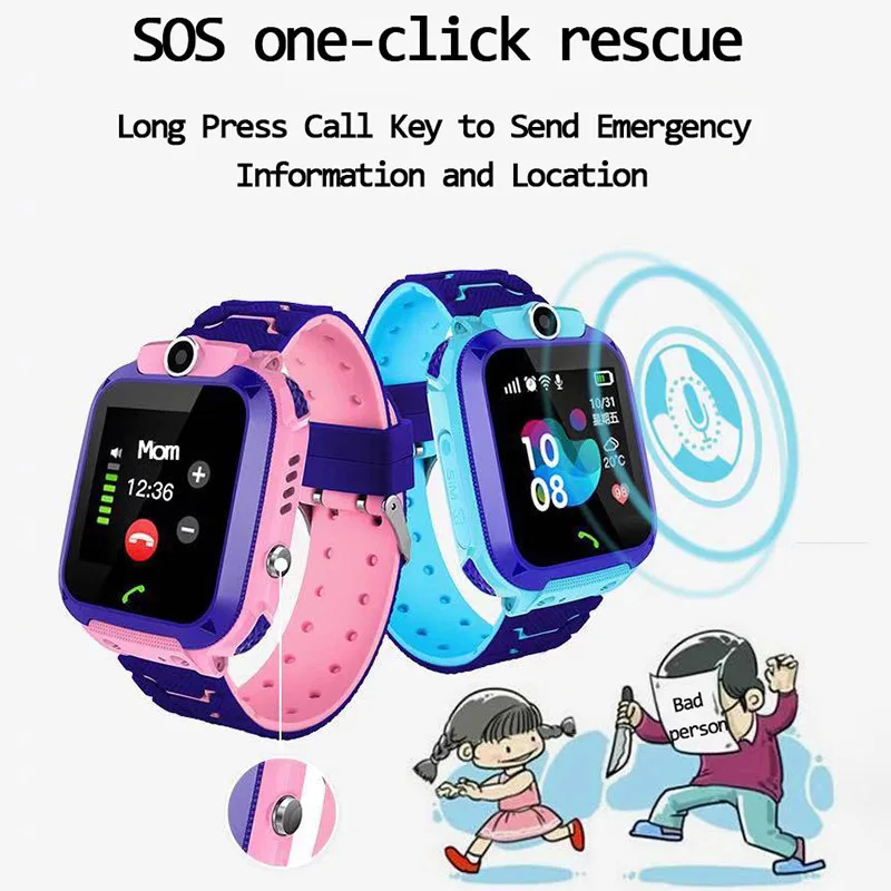 Vaikai Smart Žiūrėti SOS Antil-prarado Smartwatch Kūdikių 2G SIM Kortelės Laikrodis Skambinkite Vietą Seklys atsparus Vandeniui Smartwatch PK Q50 Q90 Q528 S9