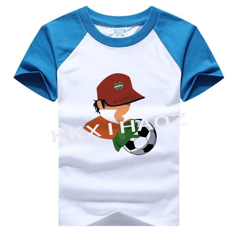 Vaikų Berniukų T Shirt Baby Medvilnės Drabužius Vasarą T-shirt Vaikams, Cartoon Captain Tsubasa modelis Viršų Tee Dydis 2-14 Metų N01-7