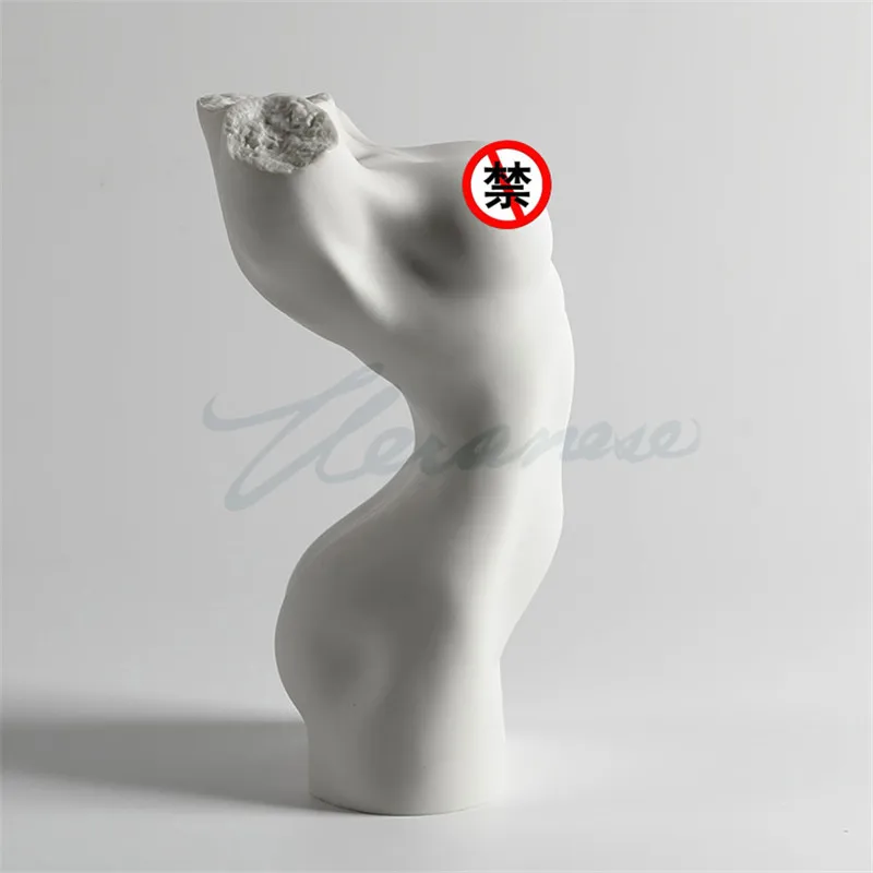 WU CHEN ILGO Kūrybinio Matinė Glazūra Nuoga Lady Pav Meno Skulptūros Meno Nude Girl Krūtinės Statula Keramikos Amatų Namų Puošybai R3102