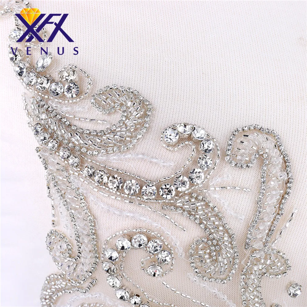 XFX VENERA Blizgančių 1 VNT rankų darbo karoliukai pleistrai cirkonio kristalų aplikacijos akių elegantiškas blizga liemenė dekoratyvinis diamante masės