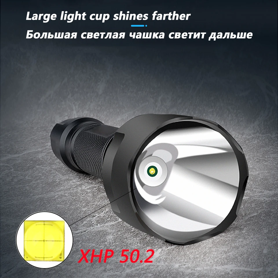 XHP50.2 LED Taktinis Žibintuvėlis galingas Xlamp Vandeniui T6/L2 Fakelas Skautų lanterna Medžioklės šviesa, 5 Režimai, iki 1*18650 baterija