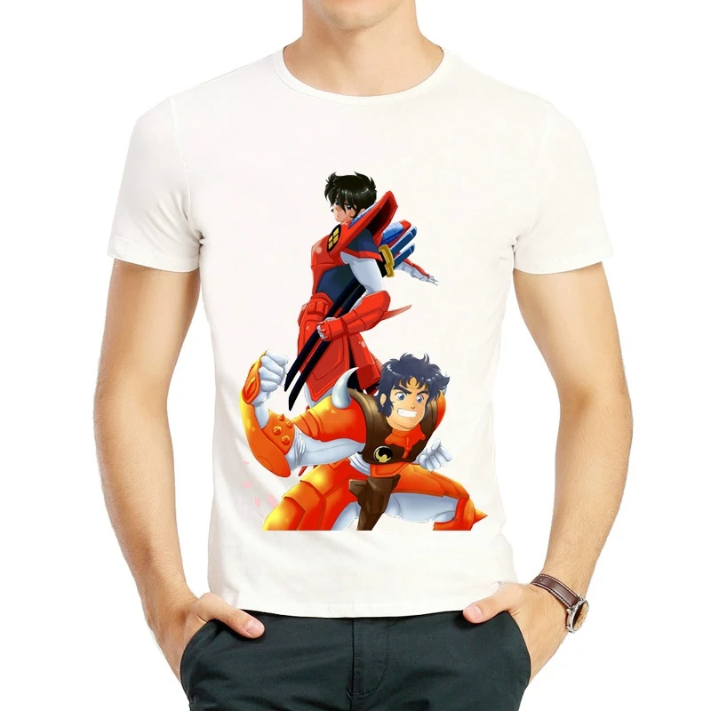 Yoroiden Samurajus Kariai Marškinėliai Mados Balti trumpomis Rankovėmis Animacinių filmų Print T Shirt Viršuje Tees marškinėlius Suaugusiųjų 80s Anime Stiliaus Drabužius