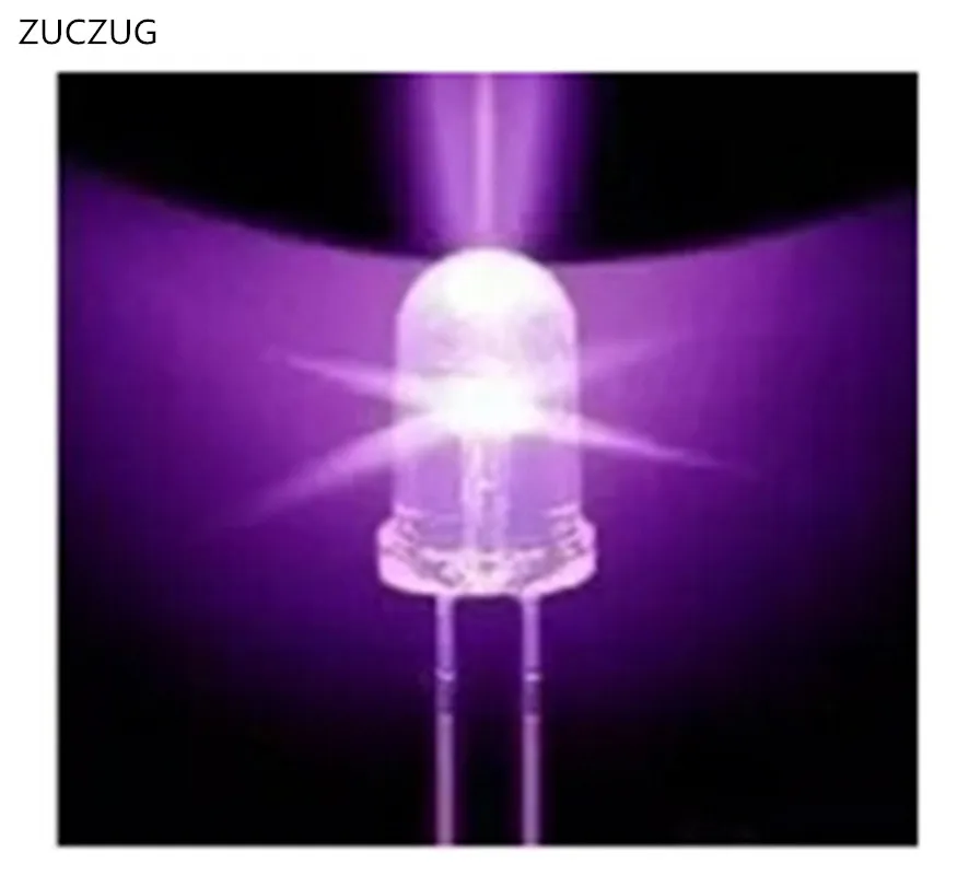 ZUCZUG Led 1000pcs Ultra Violet Apvalus Skaidrus UV Violetinė 365nm-430nm(385nm) Ultravioletinių 5mm uv Lempa, Šviesos diodų (Led Diodas