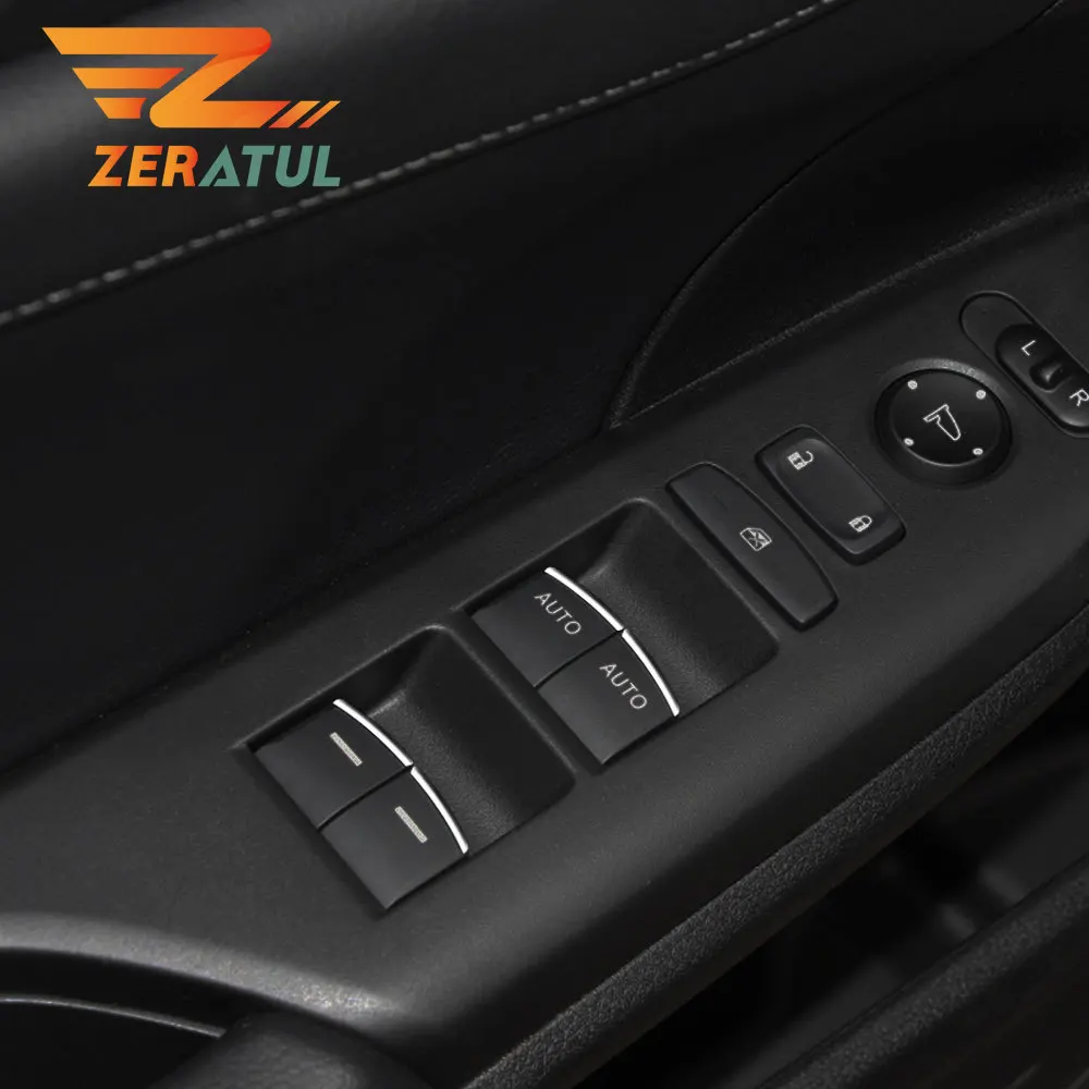 Zeratul Auto ABS Chrome Automobilio Salono Durų, Langų Pakėlimo Jungiklį Apdaila Lipdukas Honda Civic 10 2016 - 2020 Priedai