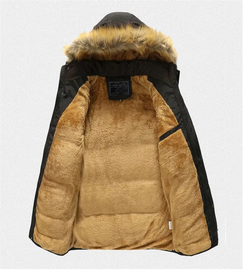 Šilta medvilnė, paltai vyrams parkas pagrindinio striukės 2021 mados kailio apykakle gobtuvu vėjo žiemos striukė vyrų paltai outwear