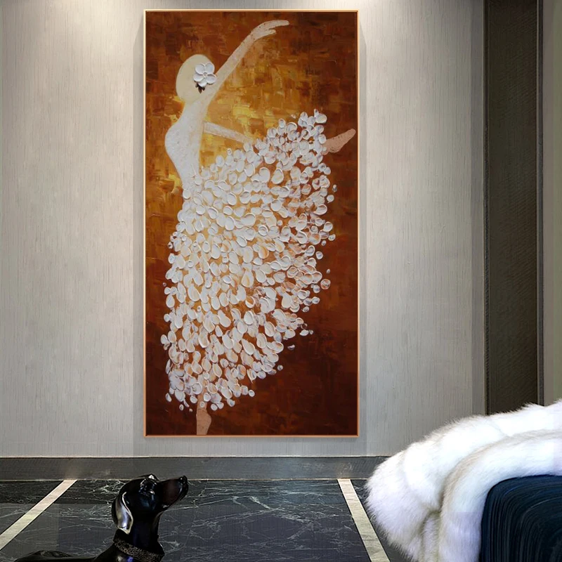 Šiuolaikinio Abstraktaus Aliejaus Tapybai Plakatai ir Spausdinama ant Drobės, Sienos Menas Abstraktus Ballerina Nuotraukas Kambarį Dekoro be Rėmelio
