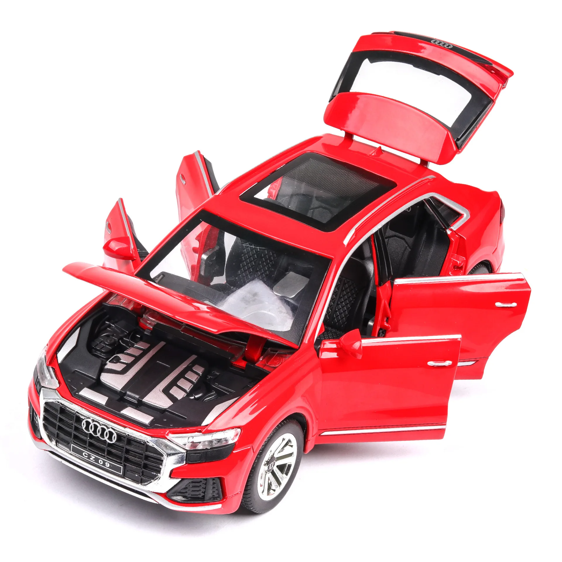 1:24 Aukštos Modeliavimas Lydinio Automobilio Modelio Audi Q8 Off-road Transporto priemonė Modelis su Garso ir Šviesos Traukti Atgal, Vaikų Žaislas Automobilis