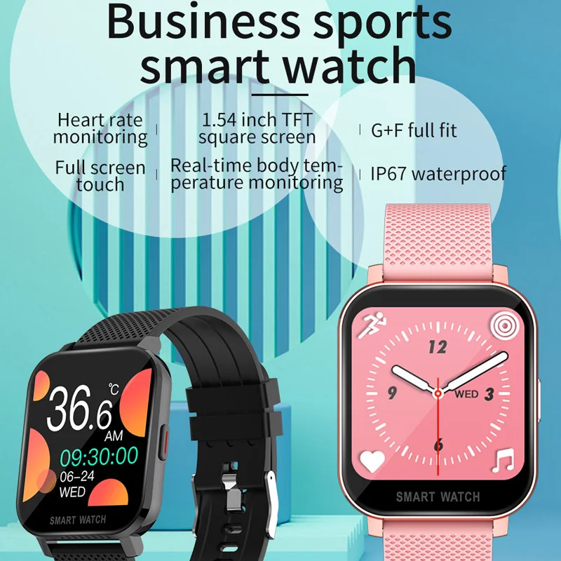 1.54 Visą Touch Smart Watch Vyrų, Moterų Kūno Temperatūra Smartwatch Širdies ritmo Monitorius Muzikos Kontrolės Sporto Laikrodžiai, Skirta 