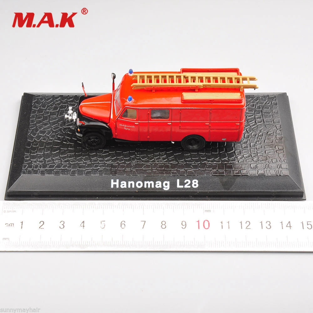 1/72 Mastelis Raudonas Atlasas Lydinio Diecast vokietijos HANOMAG L28 fire Truck Modelio Transporto priemonių Vaikams Gerbėjų Dovanos