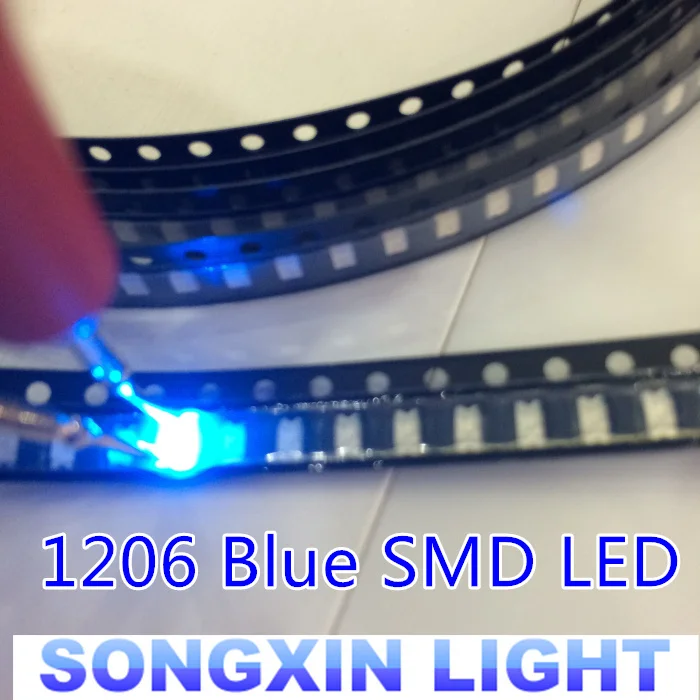 1000PCS Nemokamas Pristatymas 1206 Mėlyna Led Super Bright SMD LED diodai 3.2*1.6*0.8 MM 460-470NM šviesos diodų SMD 1206 LED Mėlyna