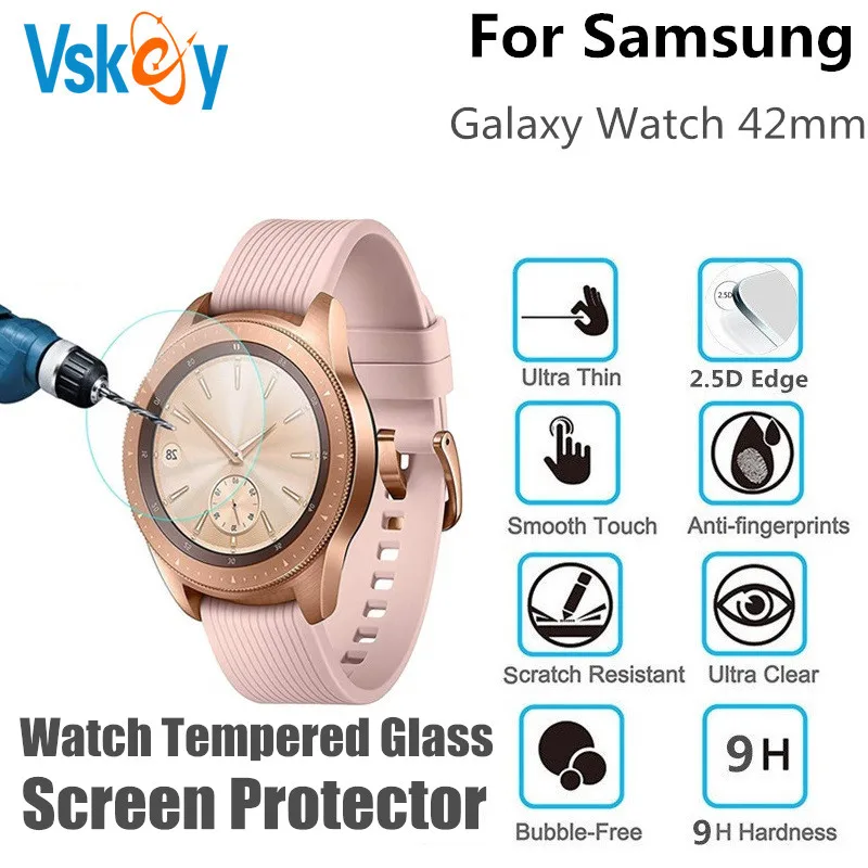 100VNT Grūdintas Stiklas Screen Protector for Samsung Galaxy Žiūrėti 42mm Turas Smart Žiūrėti Apsauginės Plėvelės