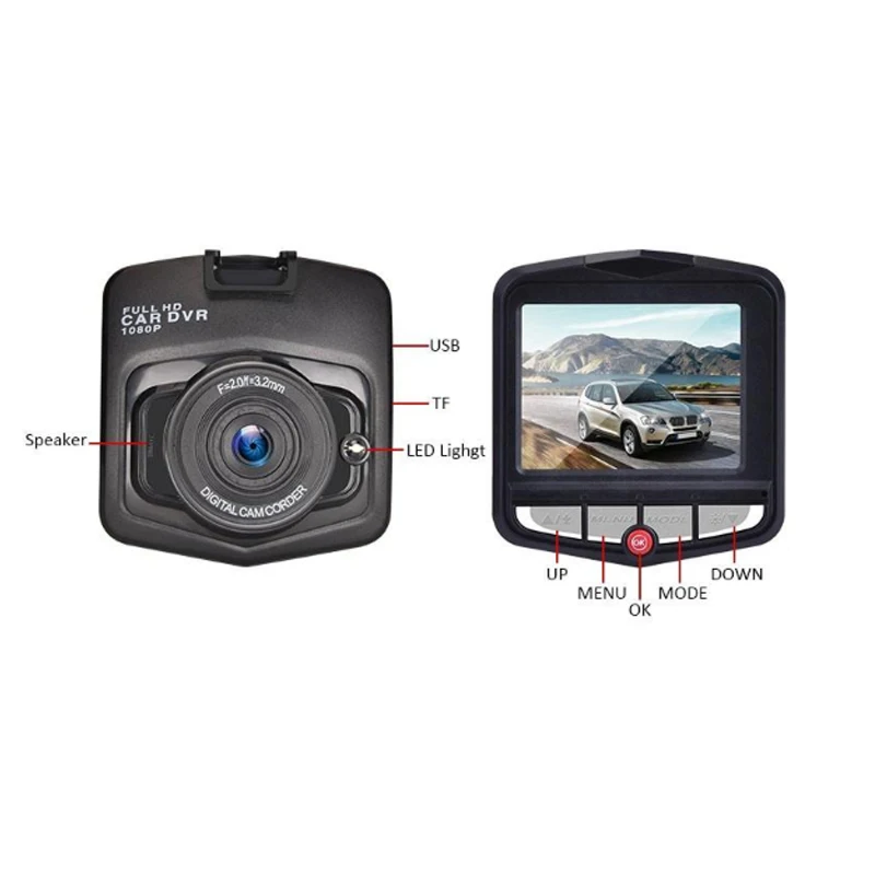 1080P Automobilių DVR Brūkšnys Kamera Vairavimo Diktofonas Saugumo Naktinio Matymo Linijos Įrašymo Plataus Kampo 