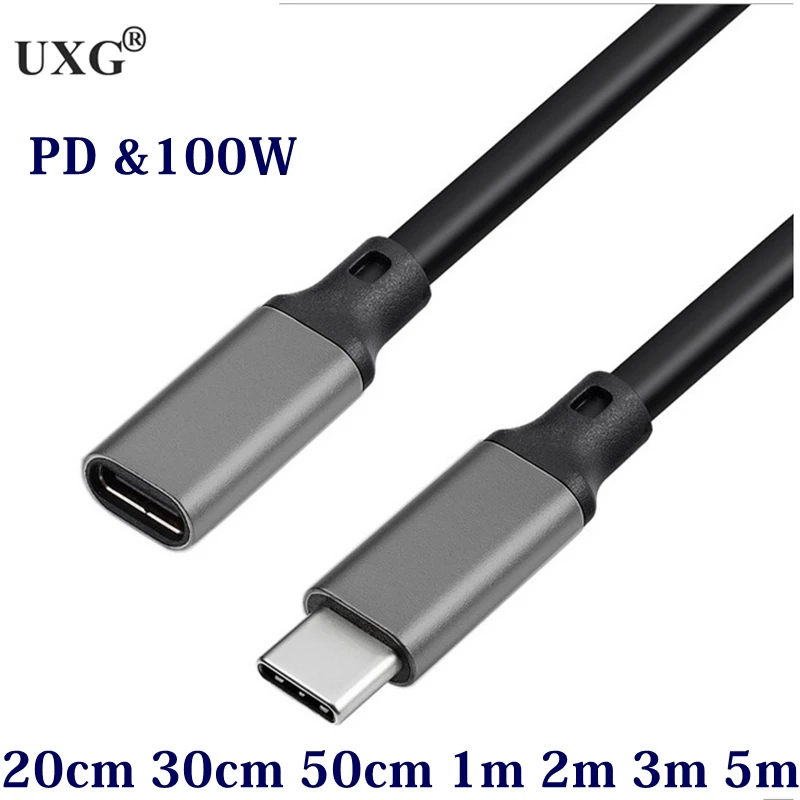 10Gbps Gen2 Tipas-C USB 3.1 Male USB-C Moterų Pratęsimo Duomenų 100W Įkrovimo Kabelis Extender Laido Grįžtamasis Dizaino 1m 2m 5m