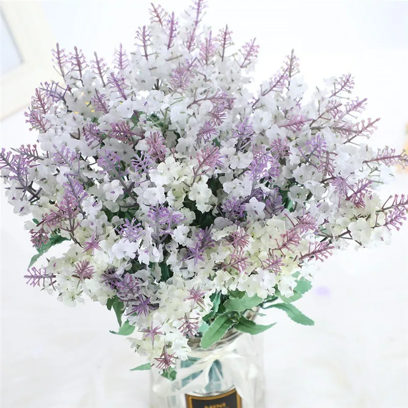 10VNT Romantiška Provanso Apdailos Levandų Gėlių Šilko Dirbtinės Gėlės Grūdų Dekoratyvinis Modeliavimas, Vandens Augalai