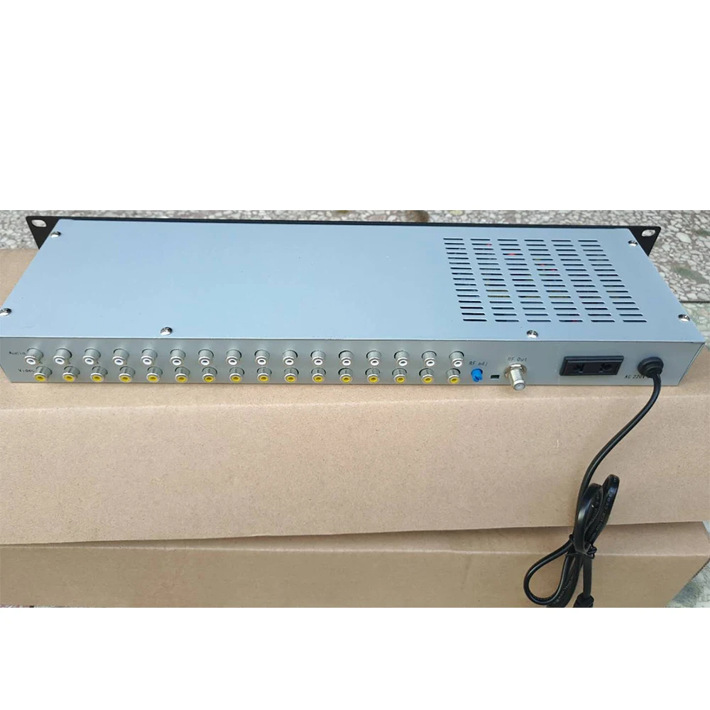 16-channel analog moduliatorius AV RF radijo dažnių hotel viešbutis kabelinė TELEVIZIJA, front-end sistemos įranga, AV audio ir video analo