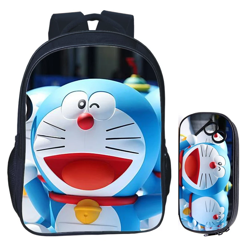 16 colių Animacinių filmų Doraemon Mokyklos Maišą Vaikams Mergaitės Berniukai Kuprinė Vaikams Mokykla Nustato Pieštuko Maišelį Vaikiška Kuprinė