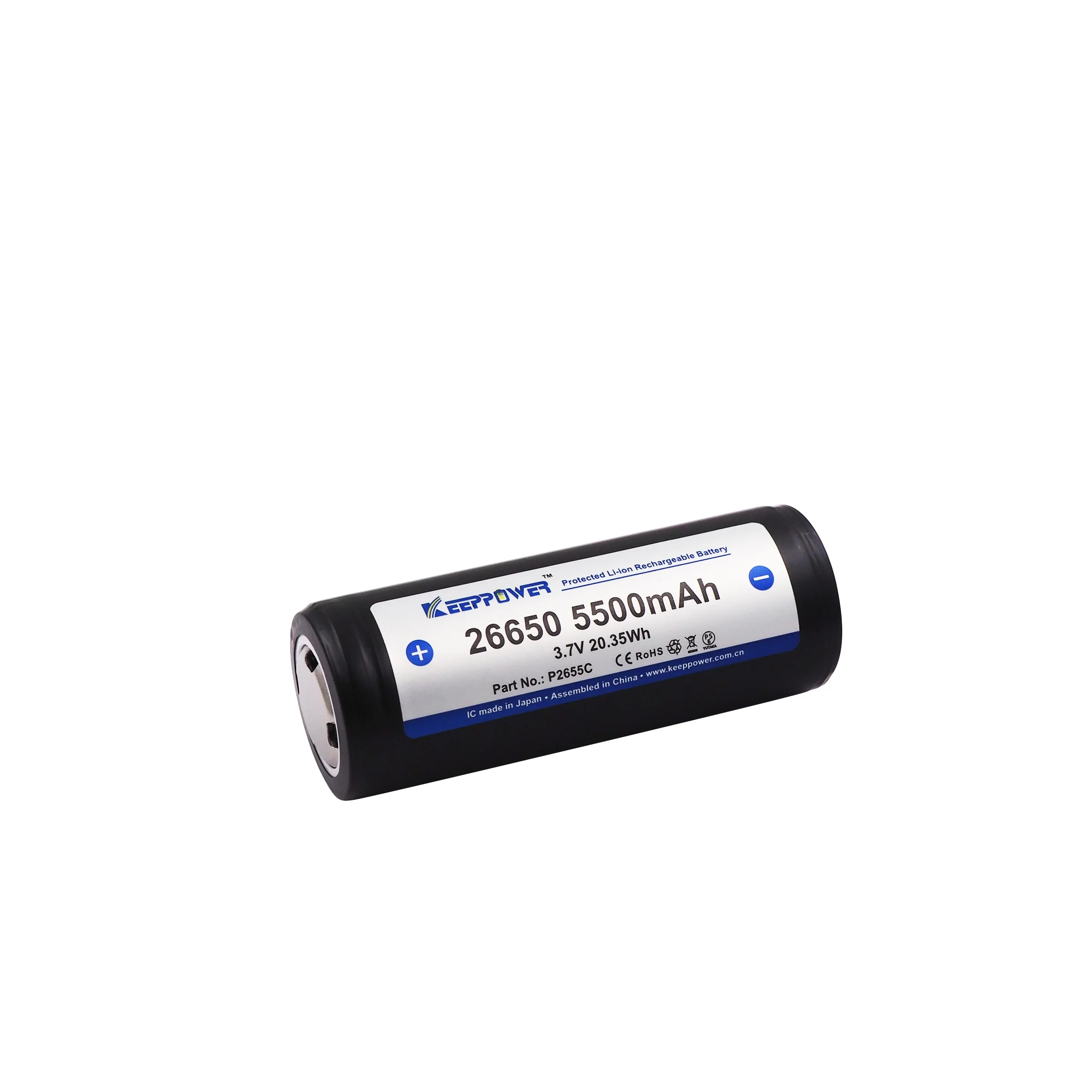 1pcs Originalus KeepPower 26650 5500mah Atnaujinti li-ion saugomų įkrovimo 3,7 V baterija P2655C