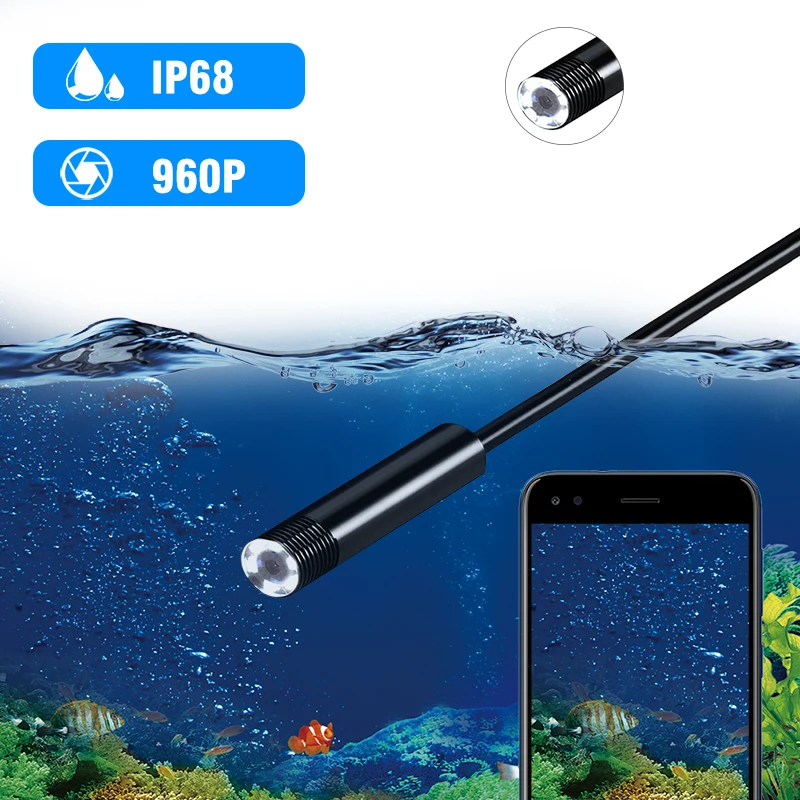 2.0 MP Pusiau Standžios USB Endoskopą Kamera IP67 atsparus Vandeniui Kanalizacijos Kamera Su 8 LED 