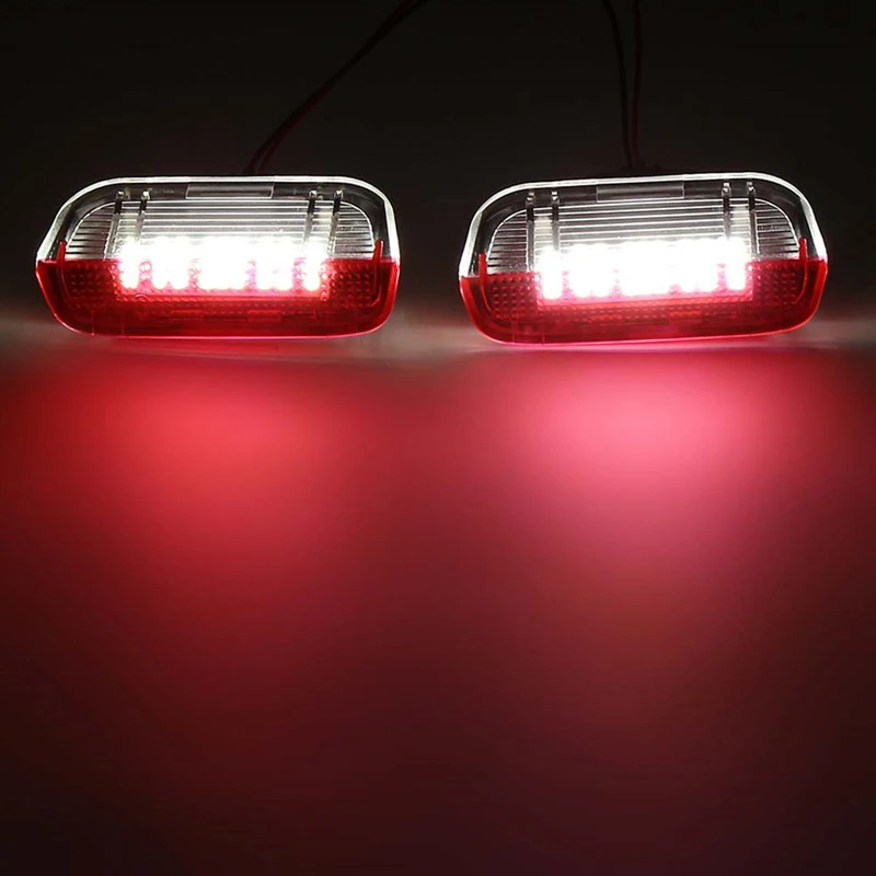 2/4pcs Automobilių Durų įspėjamosios Lemputės Sveiki Projektorių Lempos + Kabelis, Skirtas VW Passat B6 B7 CC, Golf 6 7 Jetta MK5 MK6 Tiguan Scirocco