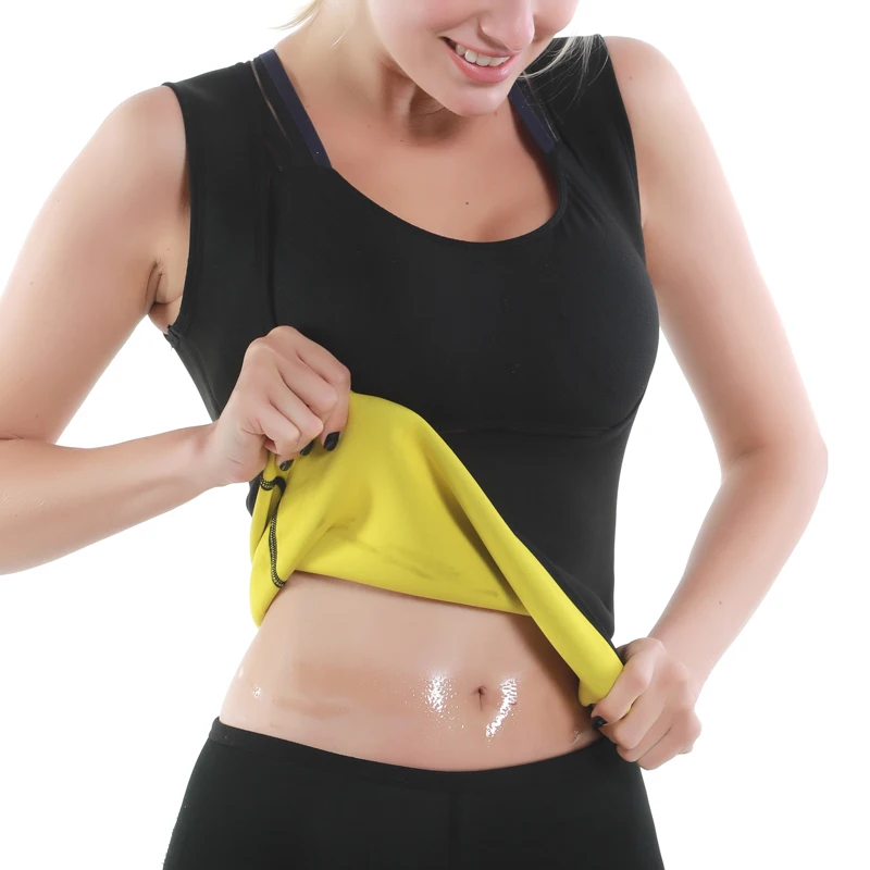 2020 Fitneso lady tankų Moterų Berankovis Kėlimo savo krūtinės ir Neopreno lieknėjimo numesti svorio T Shirt Ladies Prakaito Liemenė
