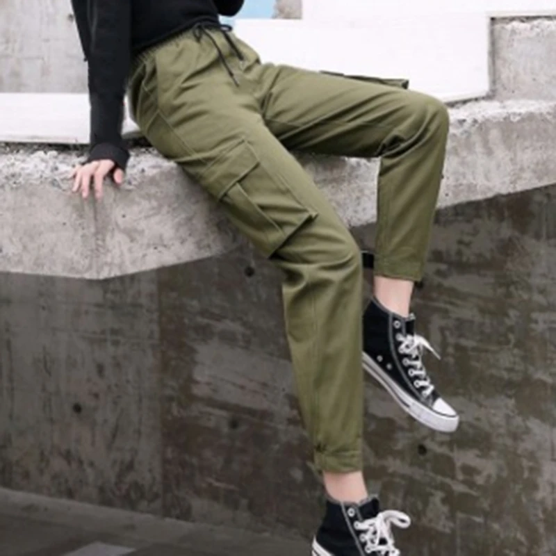 2020 M. Moteris Krovinių Kelnės Atsitiktinis Streetwear Harajuku Kelnes Hip-Hop Haremo Kelnės Jogger Sweatpants Aukštos Juosmens, Palaidi Moterų Kelnės