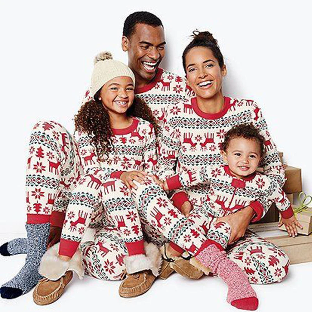 2020 M. Žiemos Šeimos Kalėdų Atitikimo Pižama Nustatyti Suaugusiųjų Vaikas Pyjama Kūdikis Sleepwear Romper Linksmų Kalėdų Šeimos Atitikimo Komplektus