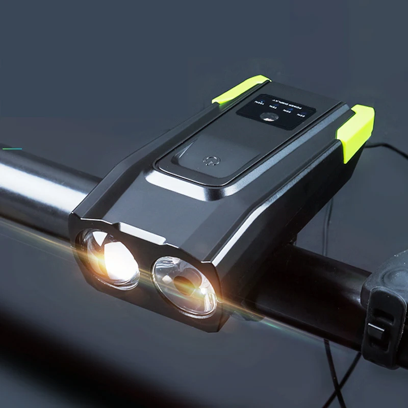2020 NAUJAS USB įkrovimo dviračio žibintas atsparus vandeniui Dviračių horn light apšvietimo žibintuvėlis dviračių žibintai dviračių priedų