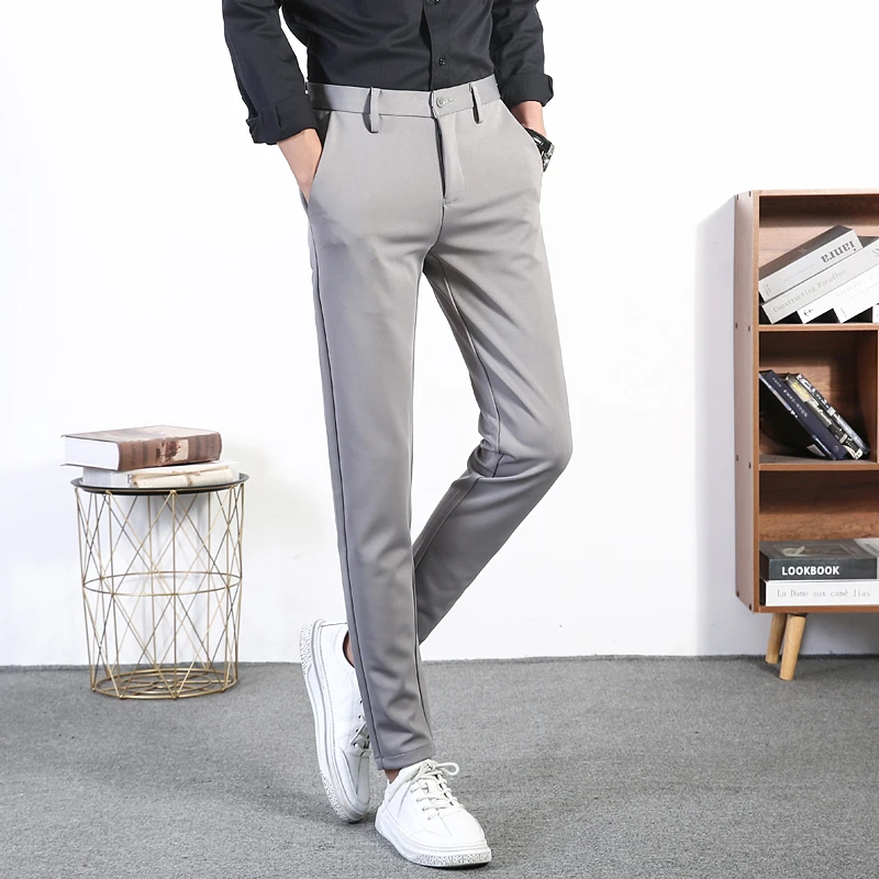 2020 Naujas Vyrų Kostiumas Kelnės Slim vientisos Spalvos Atsitiktinis Žmogus Liesas Ziajać Vyrų Streetwear office 