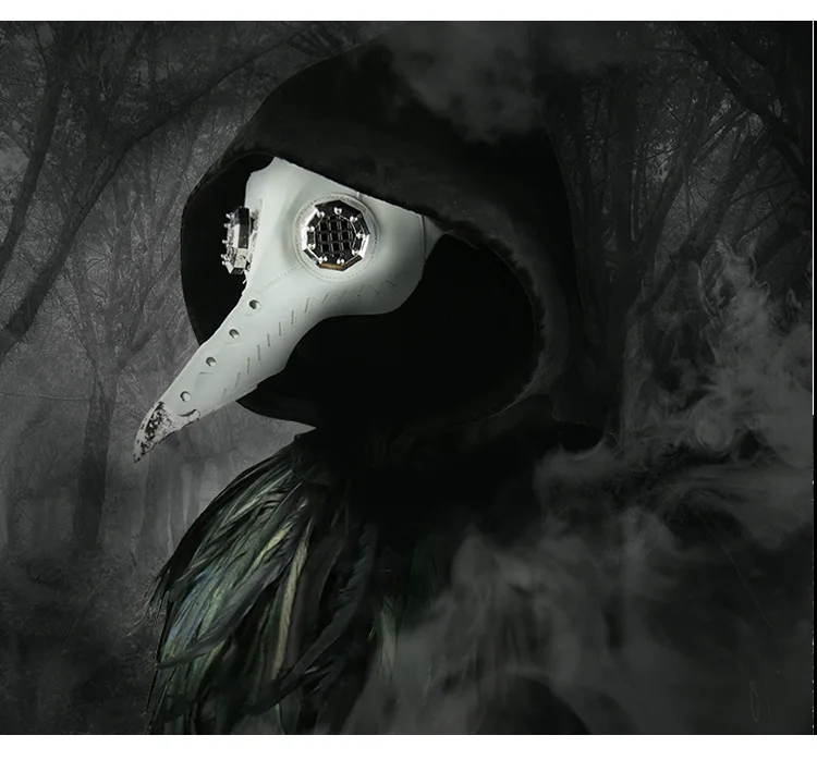 2020 steampunk maras paukščių kaukė gydytojas kaukė ilga nosis cosplay fantazijos retro odos helovinas gotikos balta sidabro nagų kaukė