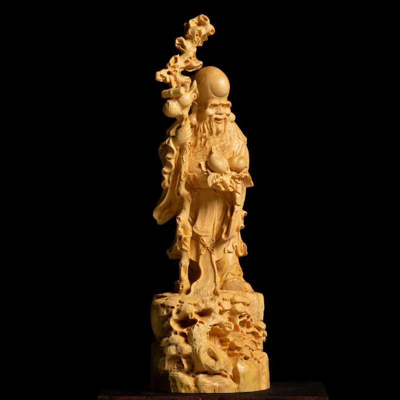 22cm Rytų Mediniai Gimtadienio Žvaigždė Statula ilgaamžiškumas Dievo paveikslas Kinijos liaudies amatų vyras dovanų medžio drožyba namų dekoracijos