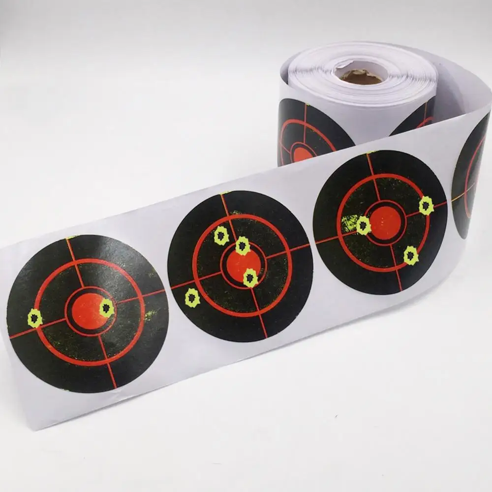 250/100 Roll Fotografavimo Tikslo Lipdukas 7.5 cm Ilgalaikis, Patvarus Šaudymo Reikmenys Bullseye Purslų Tikslinės Reaktyvusis Lipdukas