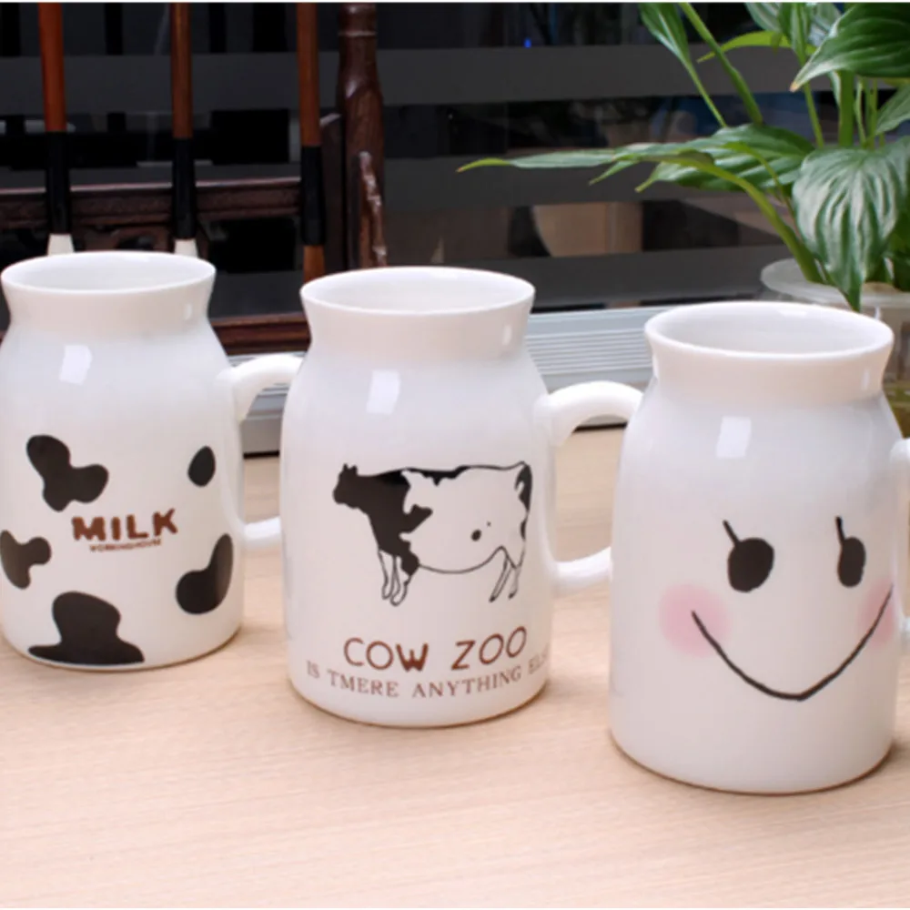250ML Karšto Maisto Creative3D karvė stiliaus Pusryčiai Pienas, Kava keramikinis Puodelis, Reklaminės Dovanos, Baltos spalvos keramikinis Puodelis