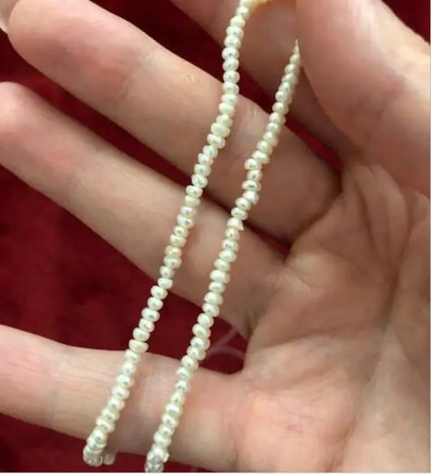 2mm ryškiai balta butas pearl choker karoliai grandinės sidabro užsegimas natūralių Gėlavandenių PERLŲ Moterų Papuošalai 35cm 43cm 14
