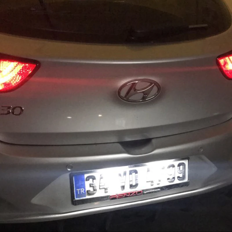 2x 18 SMD LED galinio numerio licenciją plokštelės apšvietimas Hyundai I30 automobilių stilius canbus ne klaida balta lempa