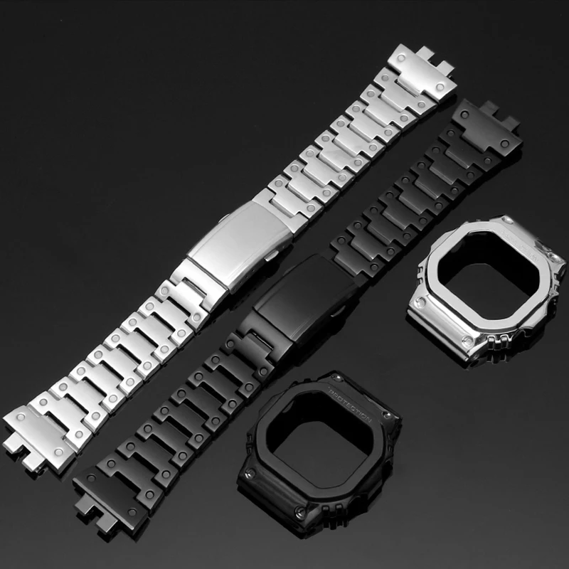 316L Nerūdijančio Plieno Bezel Už Casio G-Shock GMW-B5000 Dirželis watchband GMW-B5000GD-9A GMW-B5000D-1ADR Žiūrėti Juosta Atveju Bamperis