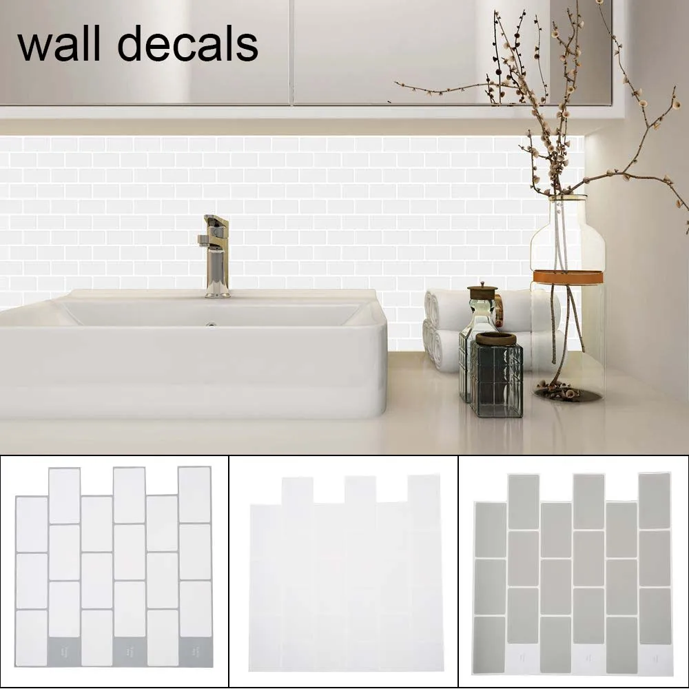 3D Sienų Lipdukai Imitacija Plytų Sienų Dekoras atsparus Vandeniui lipnios Tapetų Siena Lipdukas Lipdukai, Virtuvė, Vonios kambarys, 30X30CM