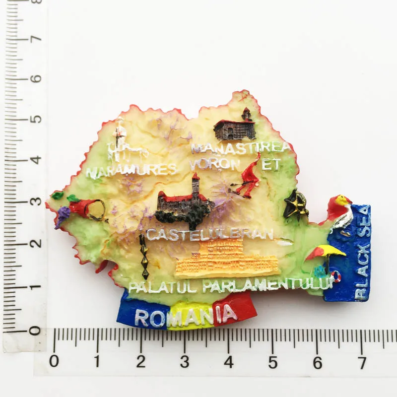 3D Šaldytuvas Magnetai, Italijos, Rumunijos ŽEMĖLAPIS Suvenyrų Magnetinio Šaldytuvas Pasta Dervos Amatų Kolekcija, Virtuvės Reikmenys Apdaila