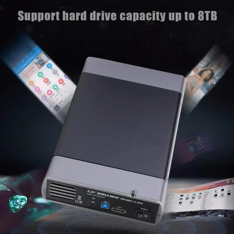 5.25 colio Optinio Disko Gaubto USB3.0/2.0 SATA MUMS/ES Adapteris Standžiojo Disko Atveju Paramos DVD 16 Greičio Įrašymo Kietajame Diske Atveju