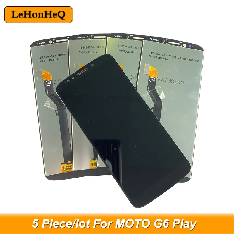 5 Gabalas/daug Originalių LCD Motorola Moto G6 Žaisti XT1922 LCD Ekranas Jutiklinis Ekranas skaitmeninis keitiklis Asamblėjos Moto G6 Žaisti Ekranas