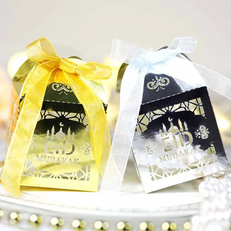 50pcs Laimingas Eid Mubarakas Saldainių Dėžutė Ramadanas Kareem Dovanų Dėžutės Naudai Lauke Islamo Musulmonų Festivalis al-Fitr Eid Įvykis Šalies Prekių