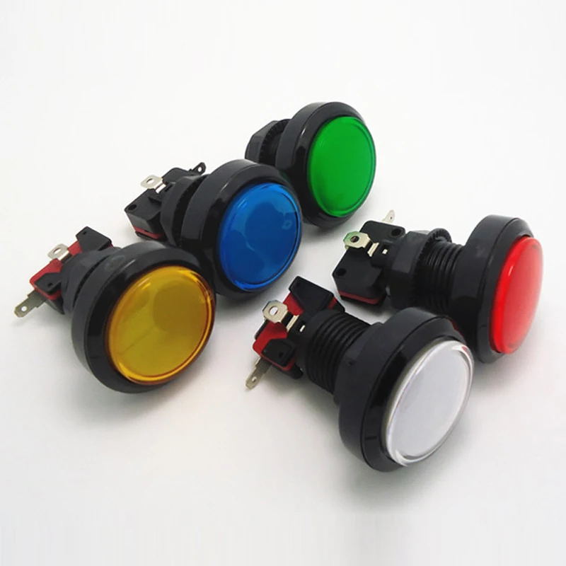 5vnt/daug 60mm Butas Apšviestas LED arcade Mygtukas su Mikrojungikliu Už JAMMA MAME 5 spalvų