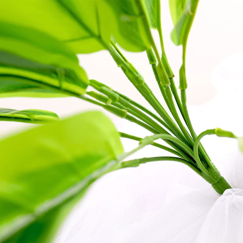 65cm Žalias lapas plastikinis Žolės padirbtų augalų puokštė sienos medžiaga, dirbtinis medis žalumos, gėlių, vestuvių namų Kalėdinė dekoracija