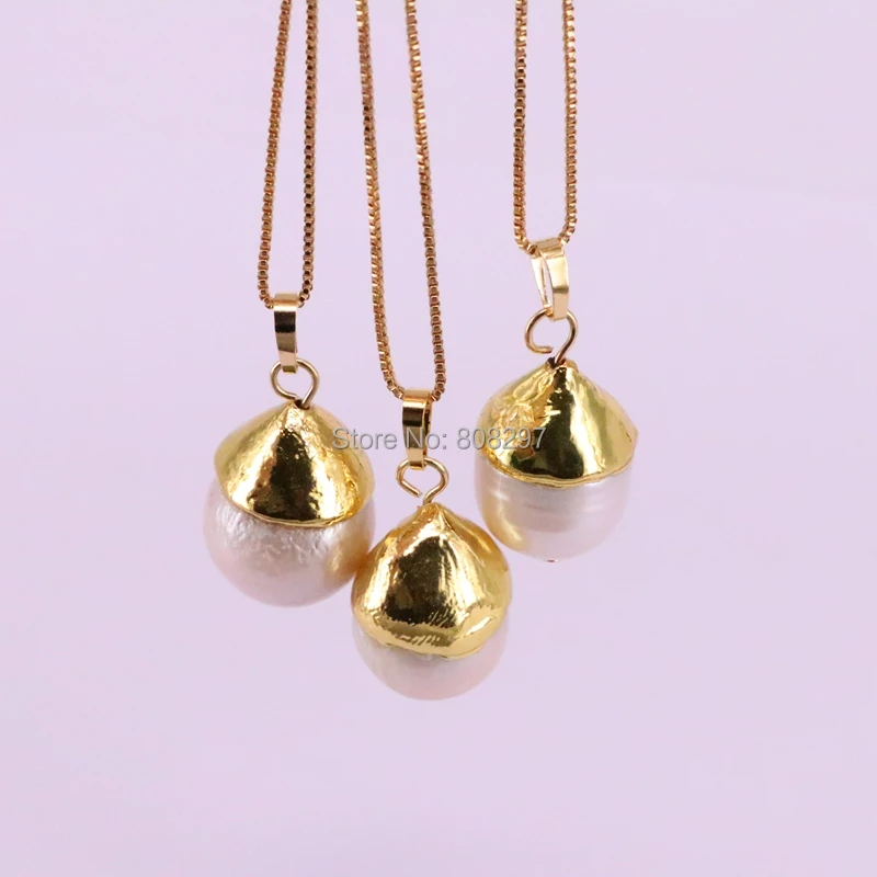 8Pcs Aukso Spalvos Lašo formos Natūralių Perlų Pakabučiai, Gėlavandenių Perlų Karoliukais Pakabučiai, Karoliai moterims