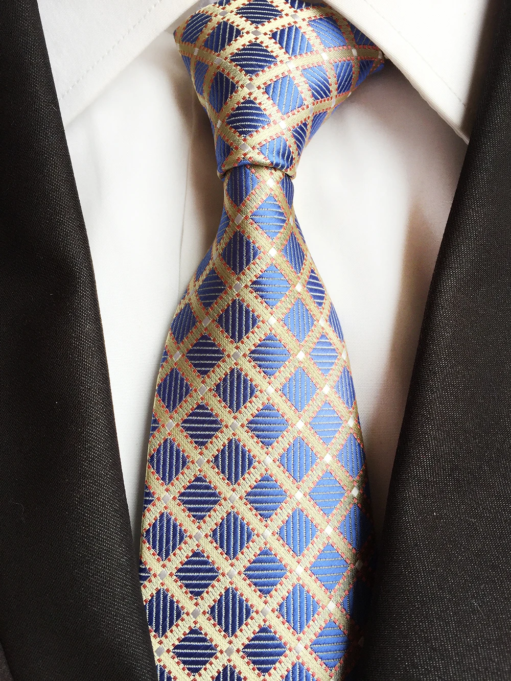 8cm Dizaineris vyriški Medvilniniai Kaklaraištis Prabangus Šilko Necktie Asmenybės Diamond Plaids Cravates