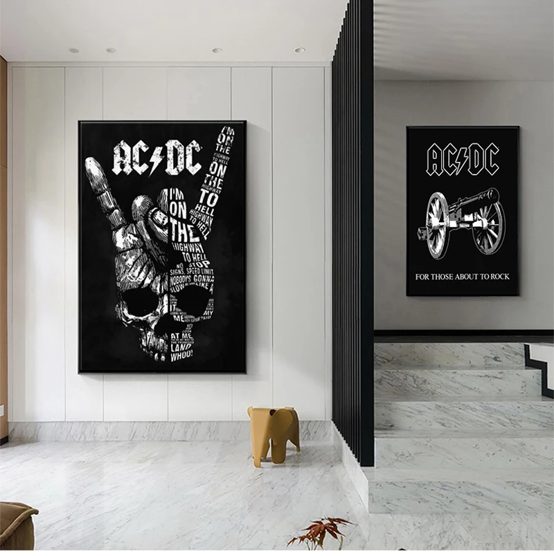 Abstrakti Tapyba Spausdinti AC DC Drobės tapyti Aliejumi Tapyba, Plakatas Modernios Sienos Meno Nuotrauka iš Svetainės arba Miegamojo Namų Dekoro