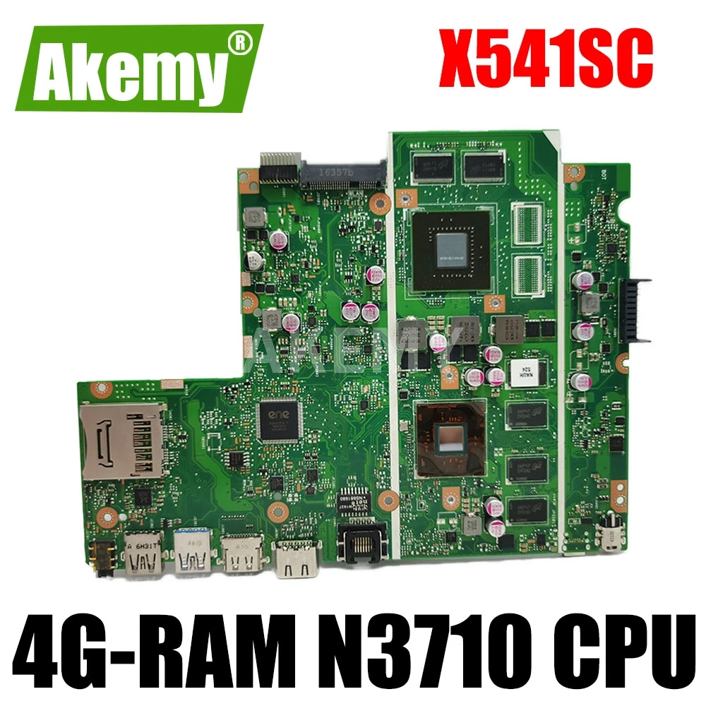 Akemy Naujas! X541SC Nešiojamojo kompiuterio motininė plokštė, Skirta Asus X541SC X541S D541SC Bandymo originalus mainboard 4G-RAM N3710 CPU GPU GT810M
