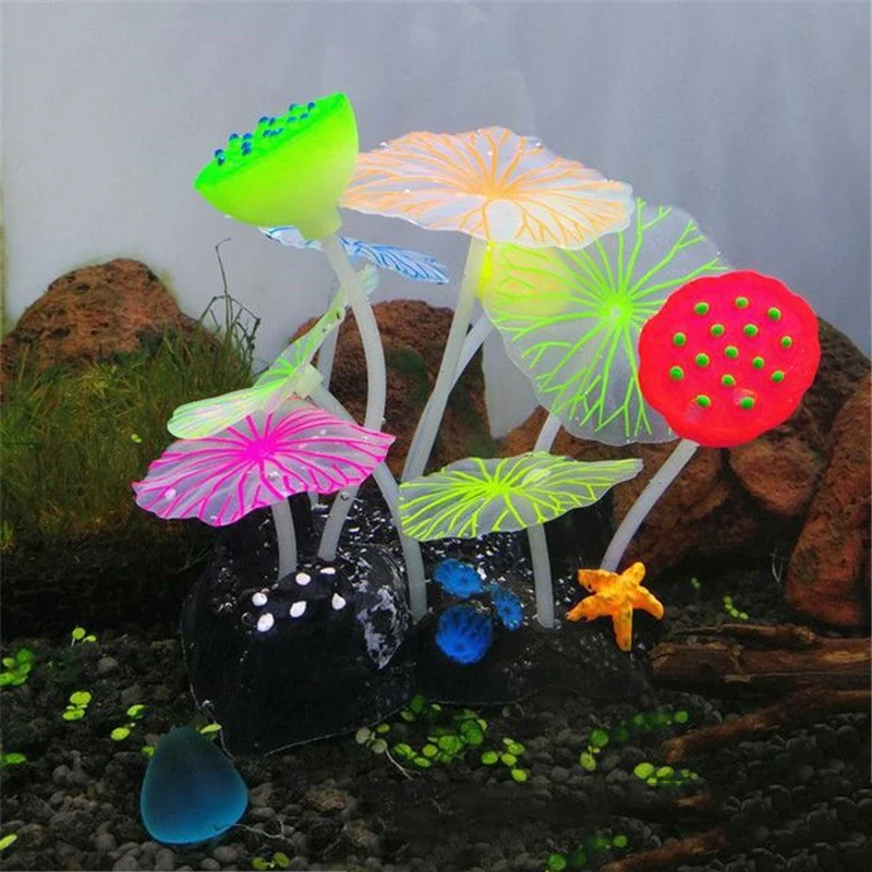 Akvariumas Šviesos Modeliavimo Augalų Apdailos Vandens Žolės Lotus Lapų, Grybų, Žuvų Bakas Dirbtinis Akvariumo Augalų Kraštovaizdžio